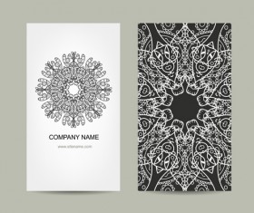Ornament floral business cards vector set 10