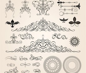 Ornaments elements vintage vector
