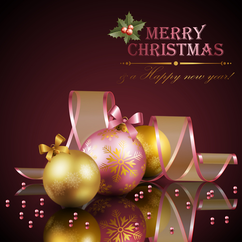 Ornate christmas ball with dark background vector