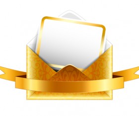 Ornate envelope with cards and ribbon vector set 07