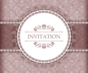 Ornate lace invitation card vector
