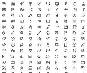 Outline icons psd material set