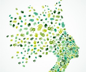 People head with icons concept vector 02