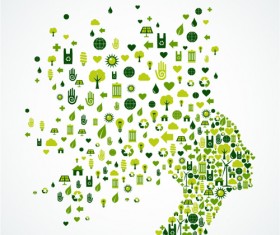 People head with icons concept vector 03