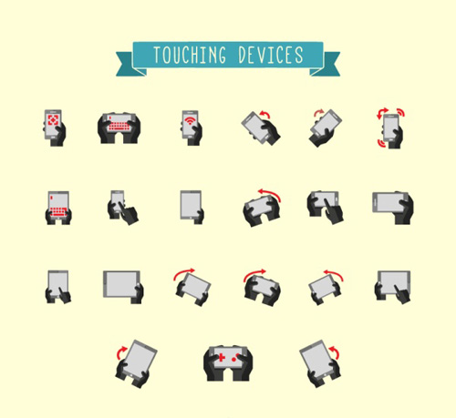 Phone touching gesture vector