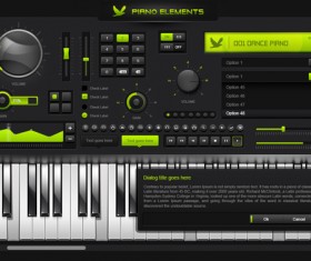 Piano elements psd template