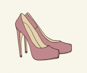Pink high-heeled shoes vector