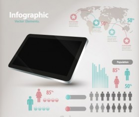 Population infographics vectors