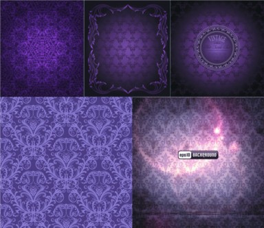 Purple background classical pattern vector