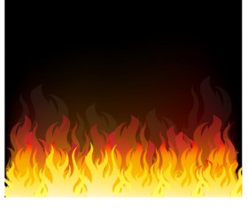 Realistic flame with black background vector 03