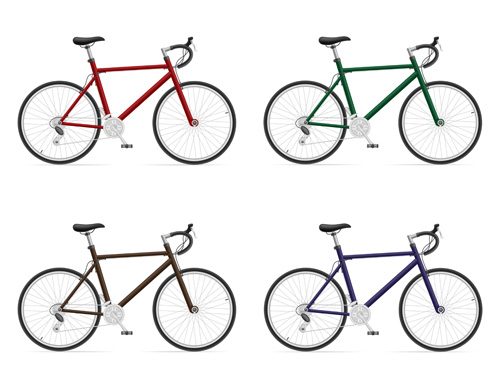 Realistic sports bicycle vector template set 07