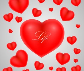 Red heart shiny vector