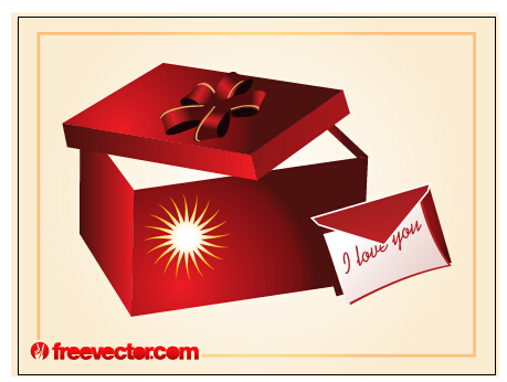 Red gift box vector