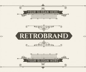 Retro brand card with ornaments frame vector 02