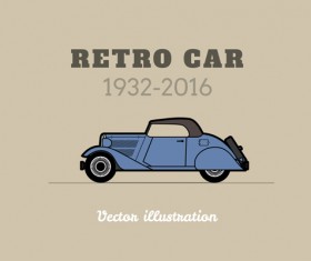 Retro car poster vector design 01