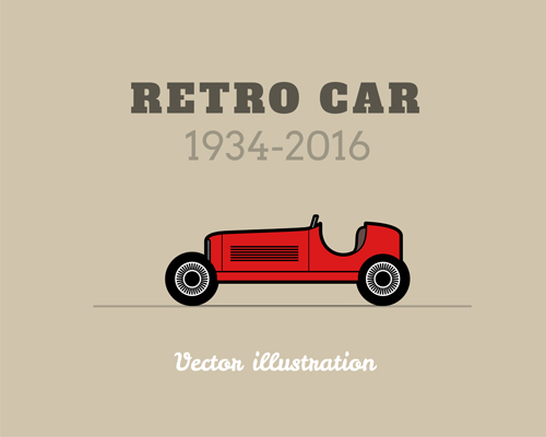 Retro car poster vector design 02