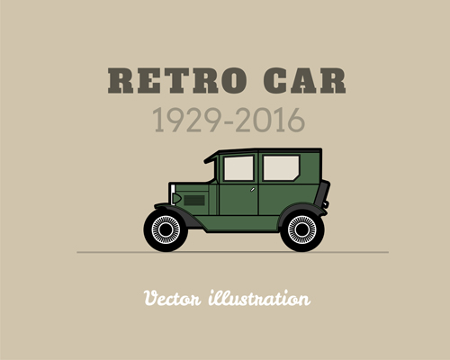 Retro car poster vector design 03