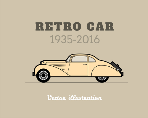 Retro car poster vector design 04