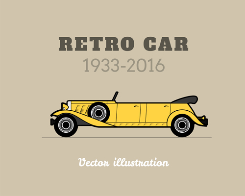 Retro car poster vector design 05