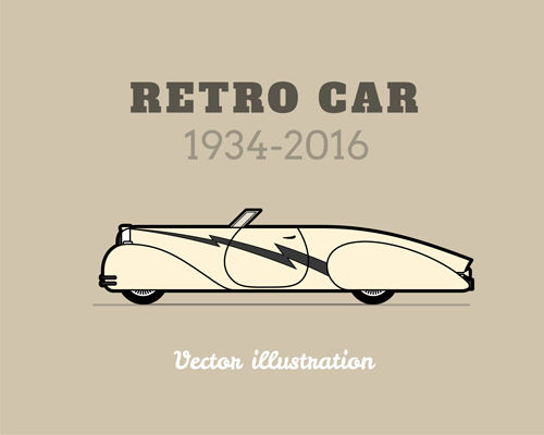 Retro car poster vector design 07