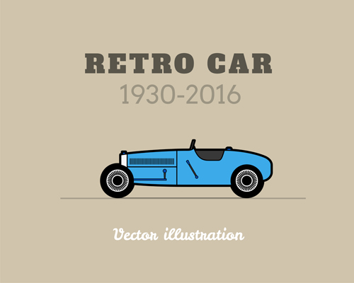 Retro car poster vector design 08