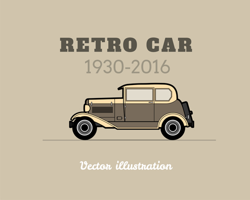 Retro car poster vector design 09