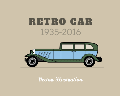 Retro car poster vector design 10