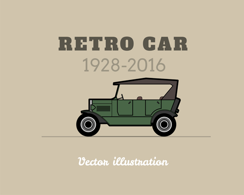 Retro car poster vector design 14
