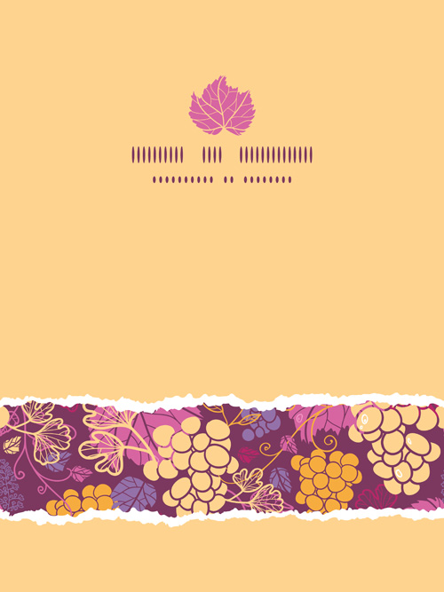 Ripped open paper with grape background vector