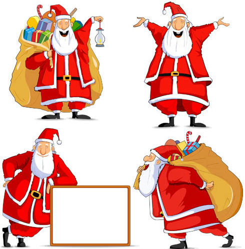 Santa Clauses vector set