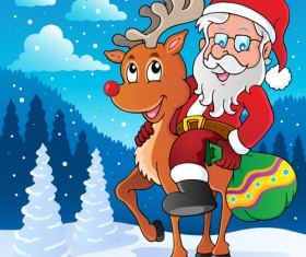 Santa claus cartoon cute vector 02
