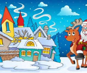 Santa claus cartoon cute vector 03