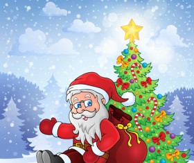 Santa claus cartoon cute vector 04