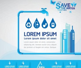Save water creative vector template 01