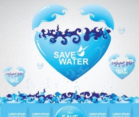 Save water creative vector template 06