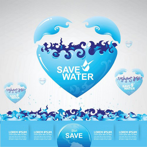 Save water creative vector template 06