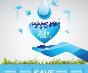 Save water creative vector template 07
