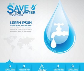 Save water creative vector template 08