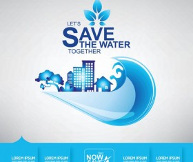 Save water creative vector template 09