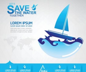 Save water creative vector template 10