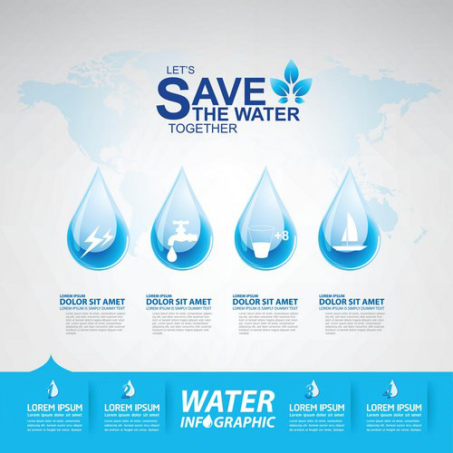 Save water creative vector template 11