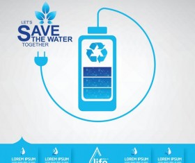 Save water creative vector template 13