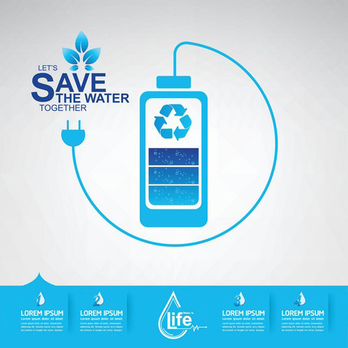 Save water creative vector template 13