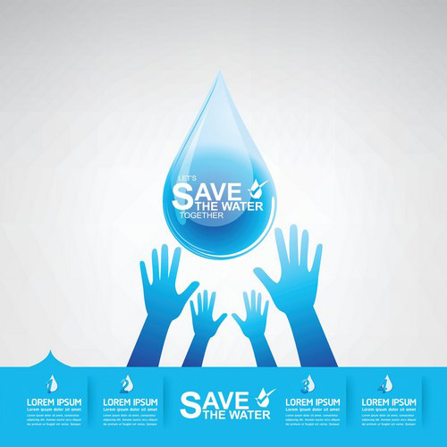 Save water creative vector template 15