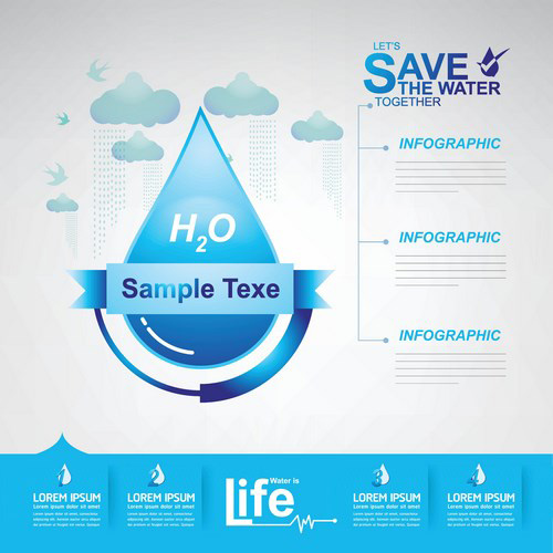 Save water creative vector template 16