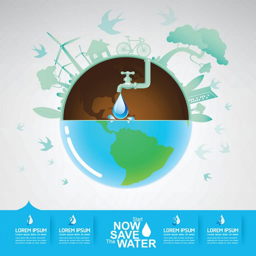 Save water creative vector template 18