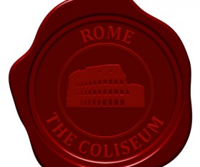 Sealing wax with world landmarks vector set 01