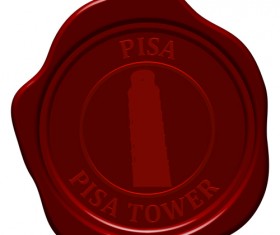 Sealing wax with world landmarks vector set 11