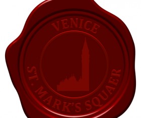 Sealing wax with world landmarks vector set 14