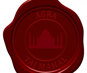 Sealing wax with world landmarks vector set 16